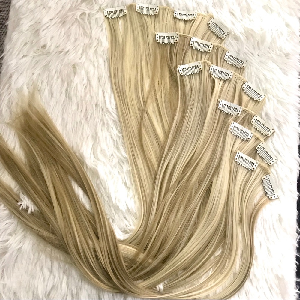 24 inch 16 Clips hair extension clip in